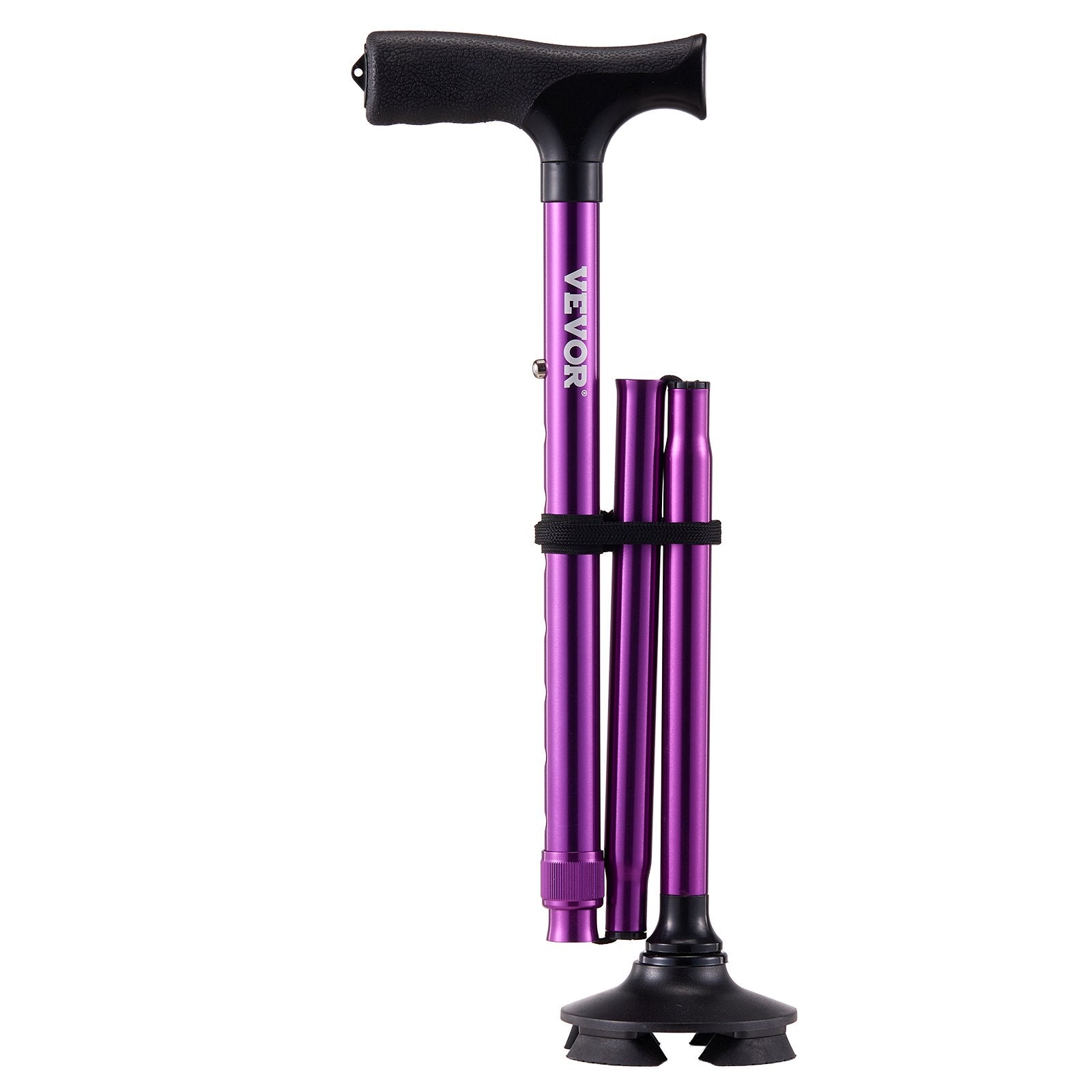 Walking Cane Folding Walking Stick 8-Level Height 4-Pronged Pivoting Base V952-SZKZD4JWXDZBSG8YLV0