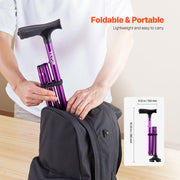 Walking Cane Folding Walking Stick 8-Level Height 4-Pronged Pivoting Base V952-SZKZD4JWXDZBSG8YLV0