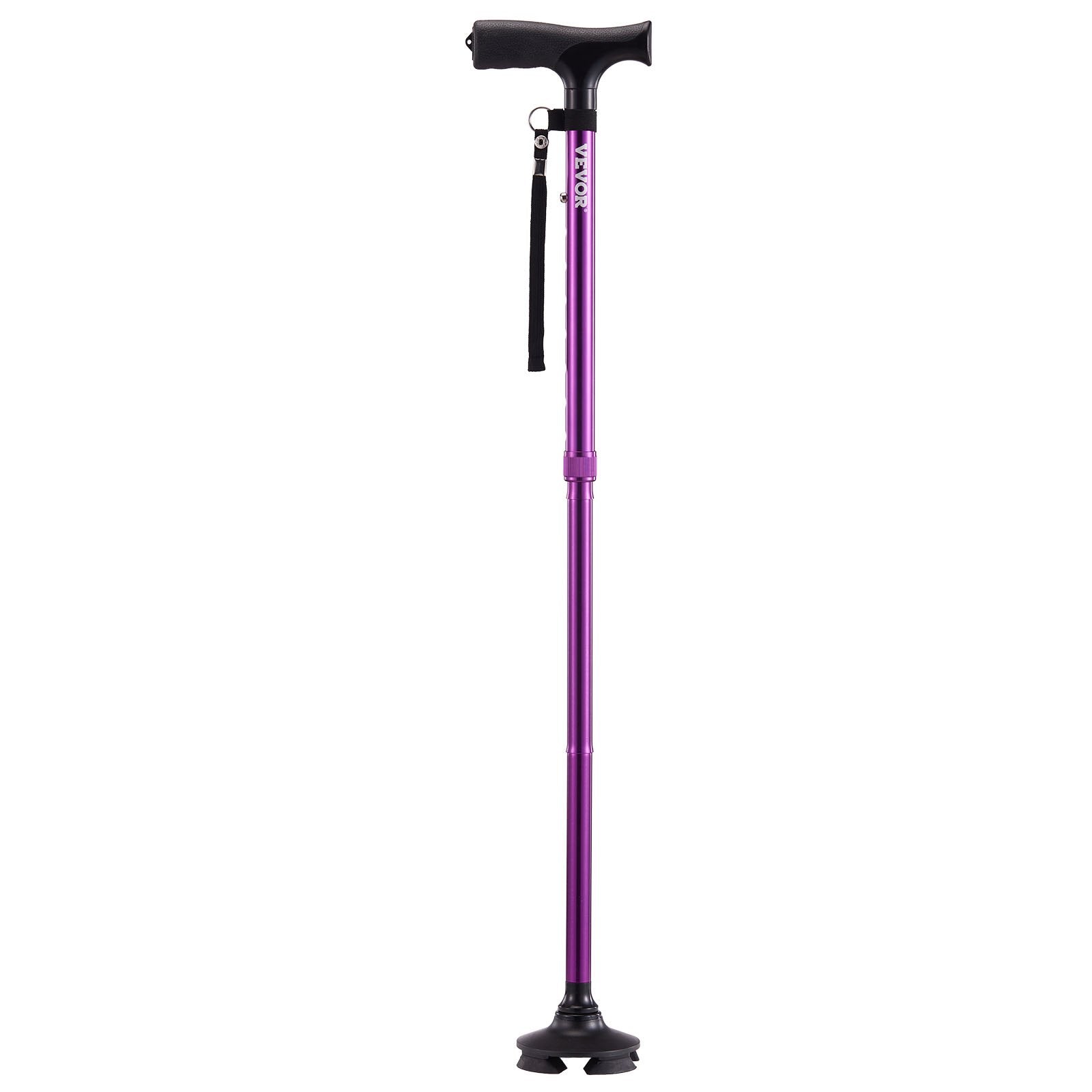 Walking Cane Folding Walking Stick 8-Level Height 4-Pronged Pivoting Base V952-SZKZD4JWXDZBSG8YLV0