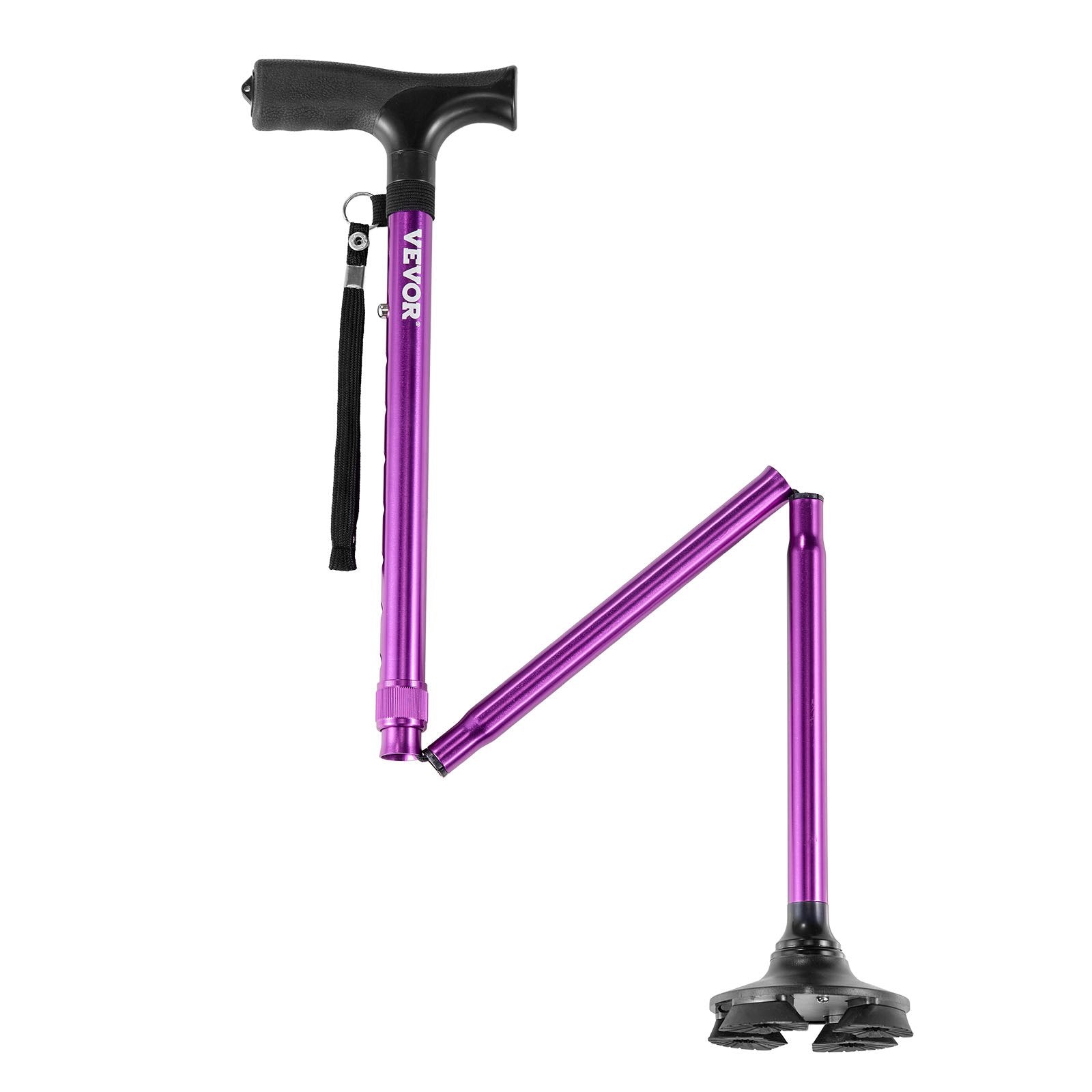 Walking Cane Folding Walking Stick 8-Level Height 4-Pronged Pivoting Base V952-SZKZD4JWXDZBSG8YLV0