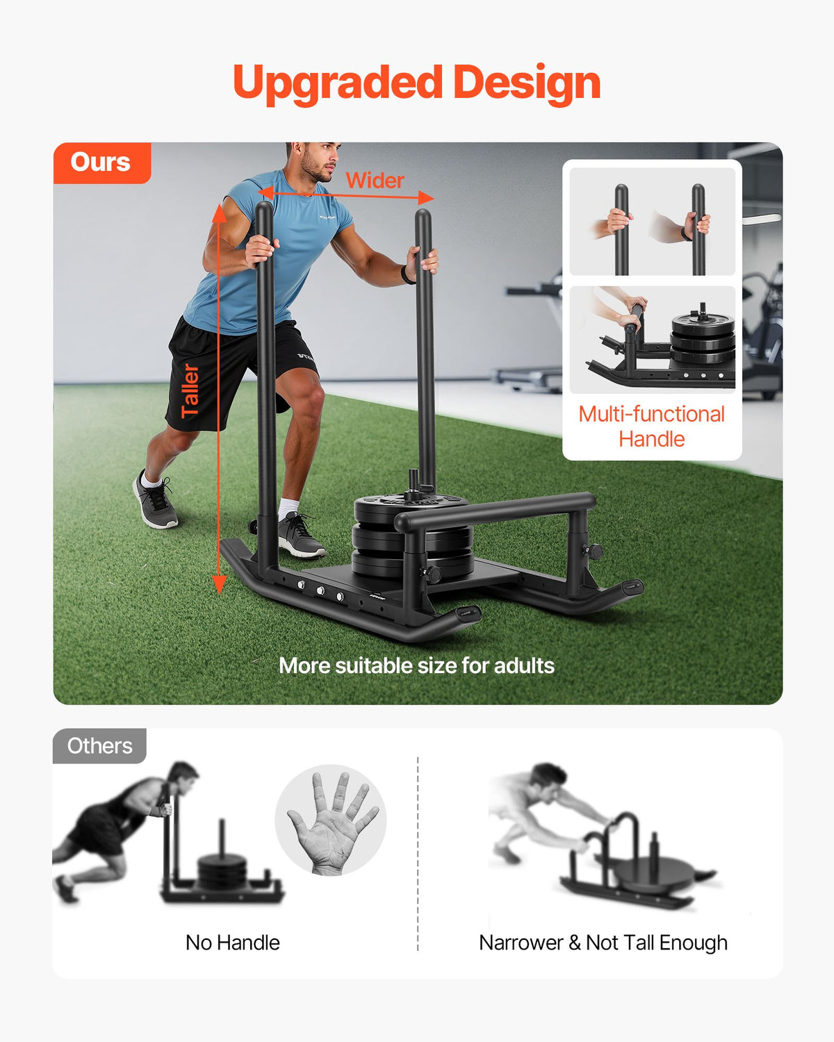 Weight Sled, Steel Power Sled, Fitness Strength Training Sleds for Athletic Exercise Speed Improvement, V952-SZXQHSSYZTZD6BWW8002V0