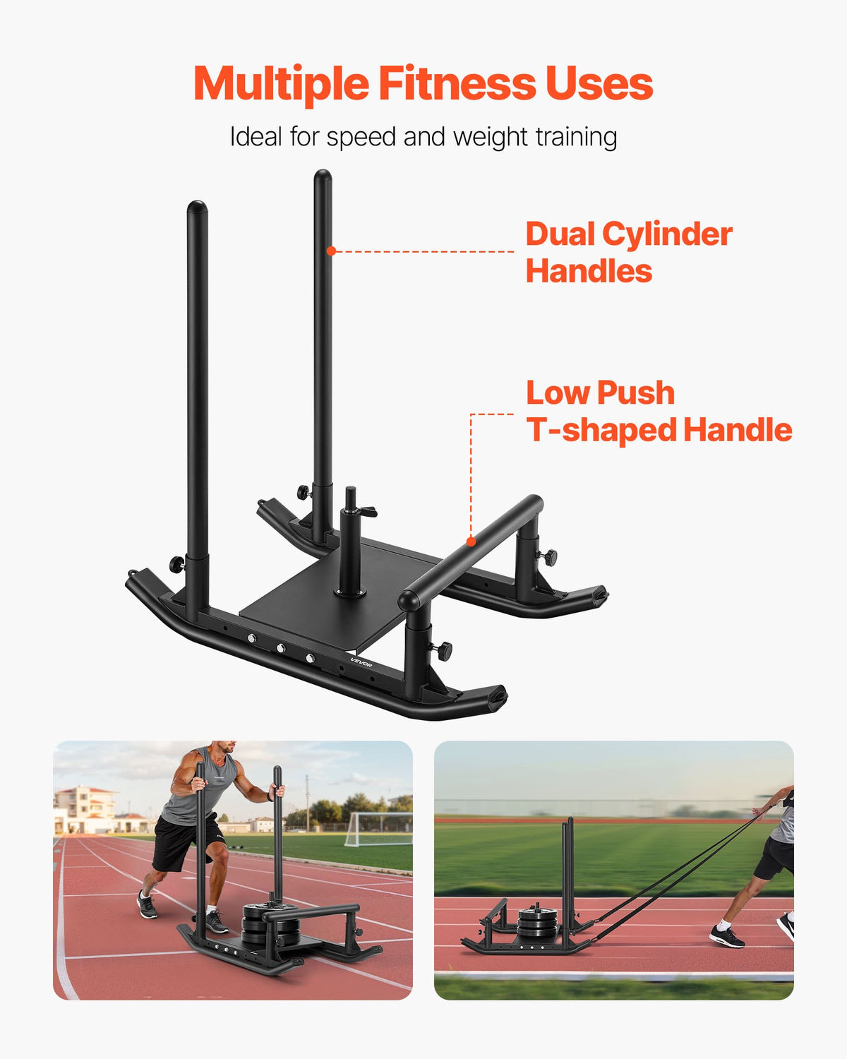 Weight Sled, Steel Power Sled, Fitness Strength Training Sleds for Athletic Exercise Speed Improvement, V952-SZXQHSSYZTZD6BWW8002V0