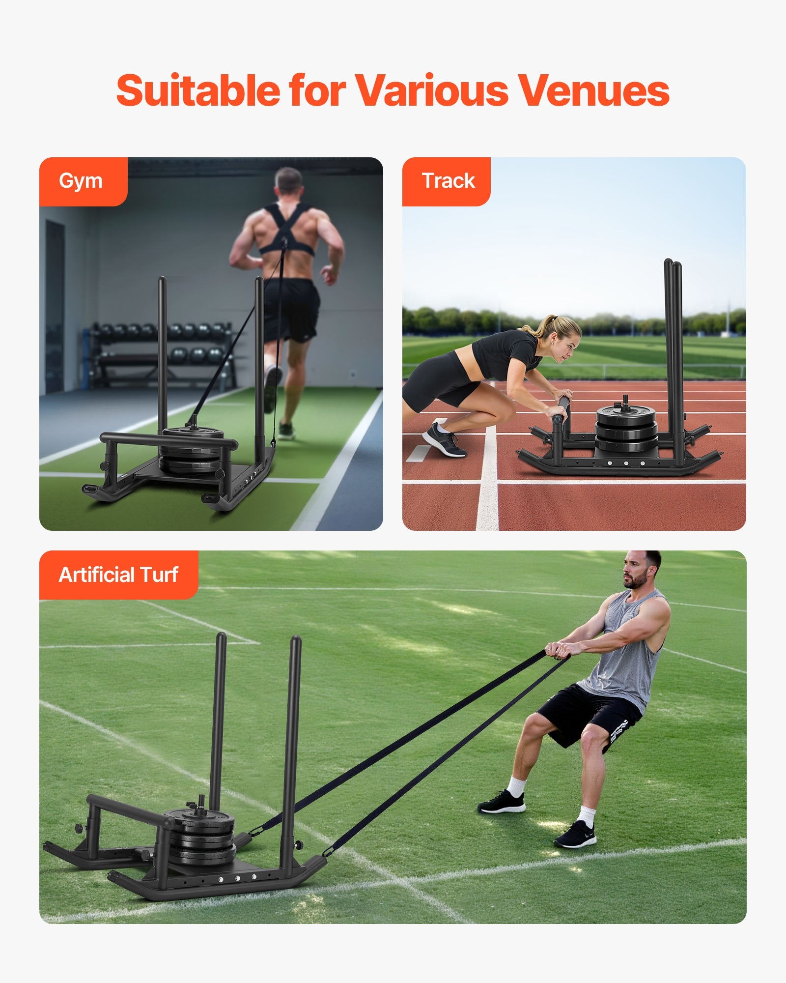 Weight Sled, Steel Power Sled, Fitness Strength Training Sleds for Athletic Exercise Speed Improvement, V952-SZXQHSSYZTZD6BWW8002V0