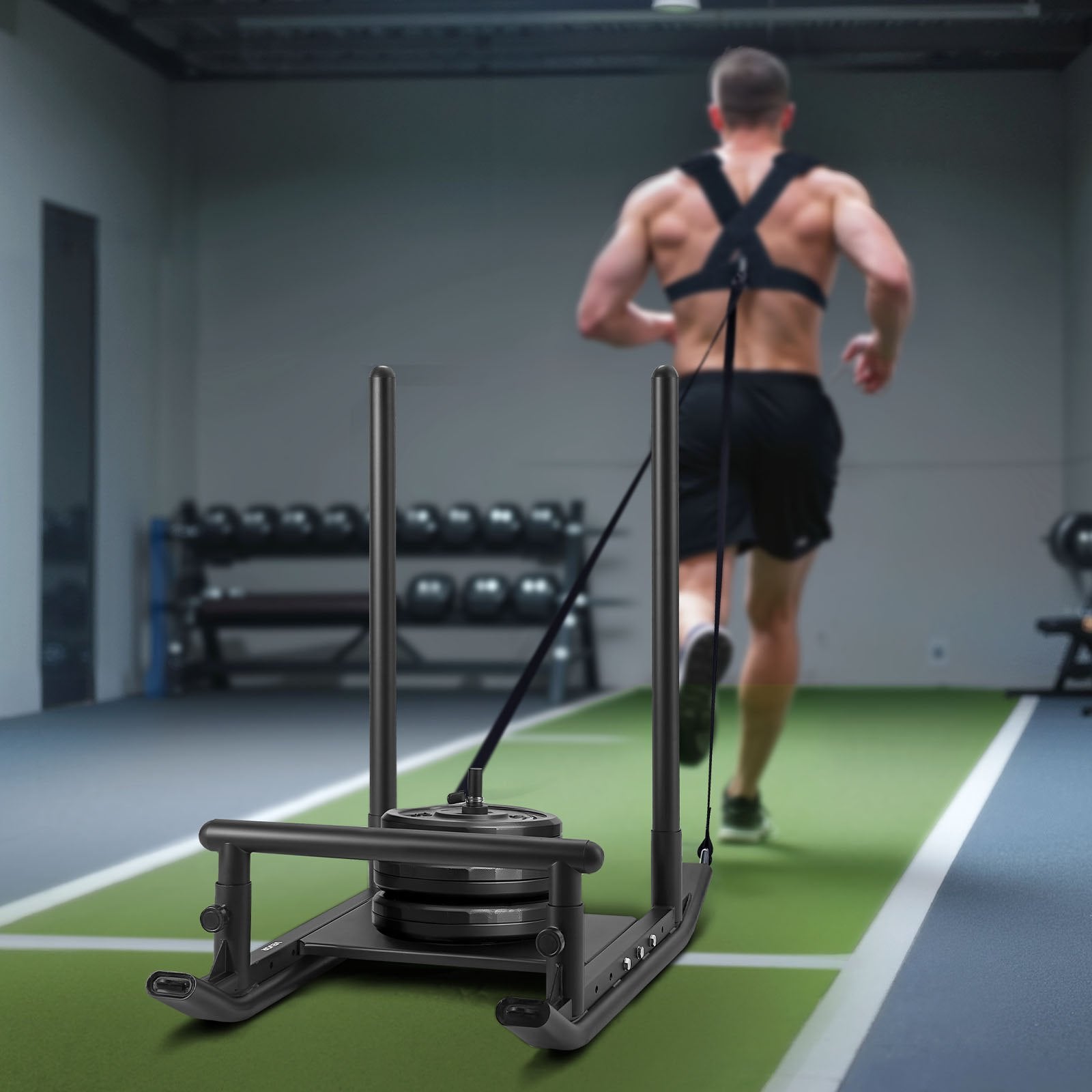 Weight Sled, Steel Power Sled, Fitness Strength Training Sleds for Athletic Exercise Speed Improvement, V952-SZXQHSSYZTZD6BWW8002V0