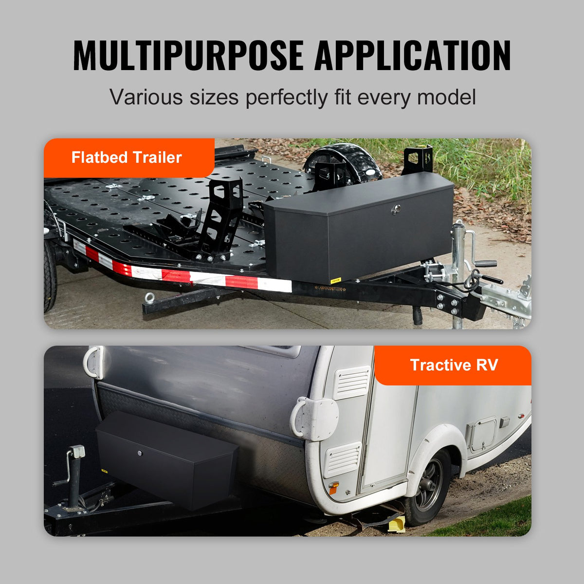 Trailer Tongue Box, Carbon Steel Tongue Box Tool Chest, Heavy Duty Trailer Box Storage with Lock and Keys, V952-T36X12X12INCHJ5V8V0