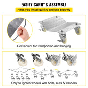 2 Pcs Tire Wheel Dollies 12"X16" Platform Size Wheel Car Dolly 3" Caster Wheel Dolly for Vehicle Car Auto V952-TAD3503LTYWQ00001V0