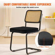 Rattan Chairs, Set of 2, Mid Century Modern Dining Chair, Upholstered Velvet Accent Chair with Rattan Back, V952-TBYCYTERHS20VLE0IV0