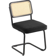 Rattan Chairs, Set of 4, Mid Century Modern Dining Chair, Upholstered Velvet Accent Chair with Rattan Back, V952-TBYCYTERHS40ZKRPTV0