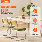Rattan Chairs, Set of 2, Mid Century Modern Dining Chair, Upholstered Velvet Accent Chair with Rattan Back, V952-TBYCYTERLS206AHX9V0