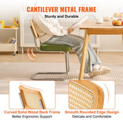 Rattan Chairs, Set of 2, Mid Century Modern Dining Chair, Upholstered Velvet Accent Chair with Rattan Back, V952-TBYCYTERLS206AHX9V0