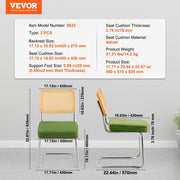 Rattan Chairs, Set of 2, Mid Century Modern Dining Chair, Upholstered Velvet Accent Chair with Rattan Back, V952-TBYCYTERLS206AHX9V0