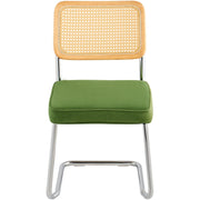 Rattan Chairs, Set of 2, Mid Century Modern Dining Chair, Upholstered Velvet Accent Chair with Rattan Back, V952-TBYCYTERLS206AHX9V0