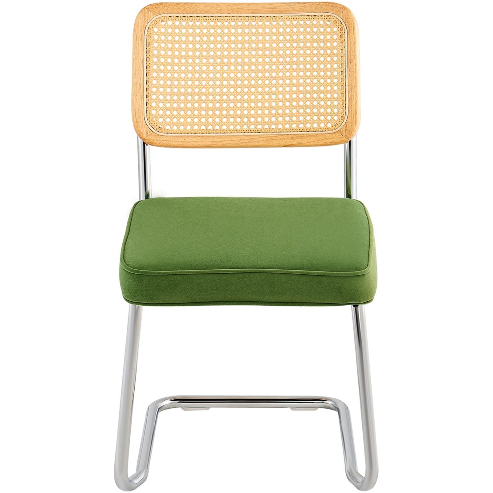 Rattan Chairs, Set of 2, Mid Century Modern Dining Chair, Upholstered Velvet Accent Chair with Rattan Back, V952-TBYCYTERLS206AHX9V0