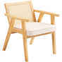 Rattan Chair, Mid Century Modern Dining Chair with Armrest, Upholstered Chair with Rattan Back, Retro Rattan V952-TBYYMS4KTYBYP9GE1V0