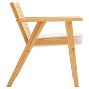 Rattan Chair, Mid Century Modern Dining Chair with Armrest, Upholstered Chair with Rattan Back, Retro Rattan V952-TBYYMS4KTYBYP9GE1V0