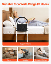 Bed Rail for Elderly, Bedside Assist Rails with Supporting Leg and PU Handrail, Adjustable Height Carbon V952-TBZCCBSTBZCBPSMCX001V0