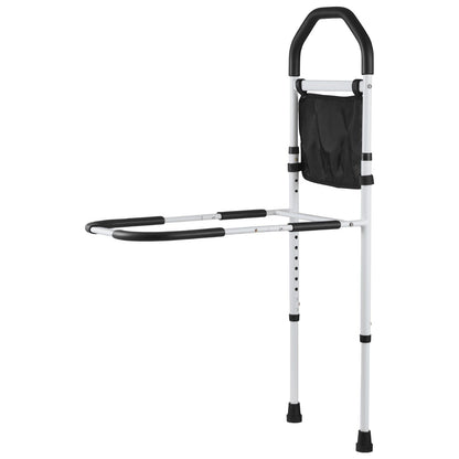 Bed Rail for Elderly, Bedside Assist Rails with Supporting Leg and PU Handrail, Adjustable Height Carbon V952-TBZCCBSTBZCBPSMCX001V0