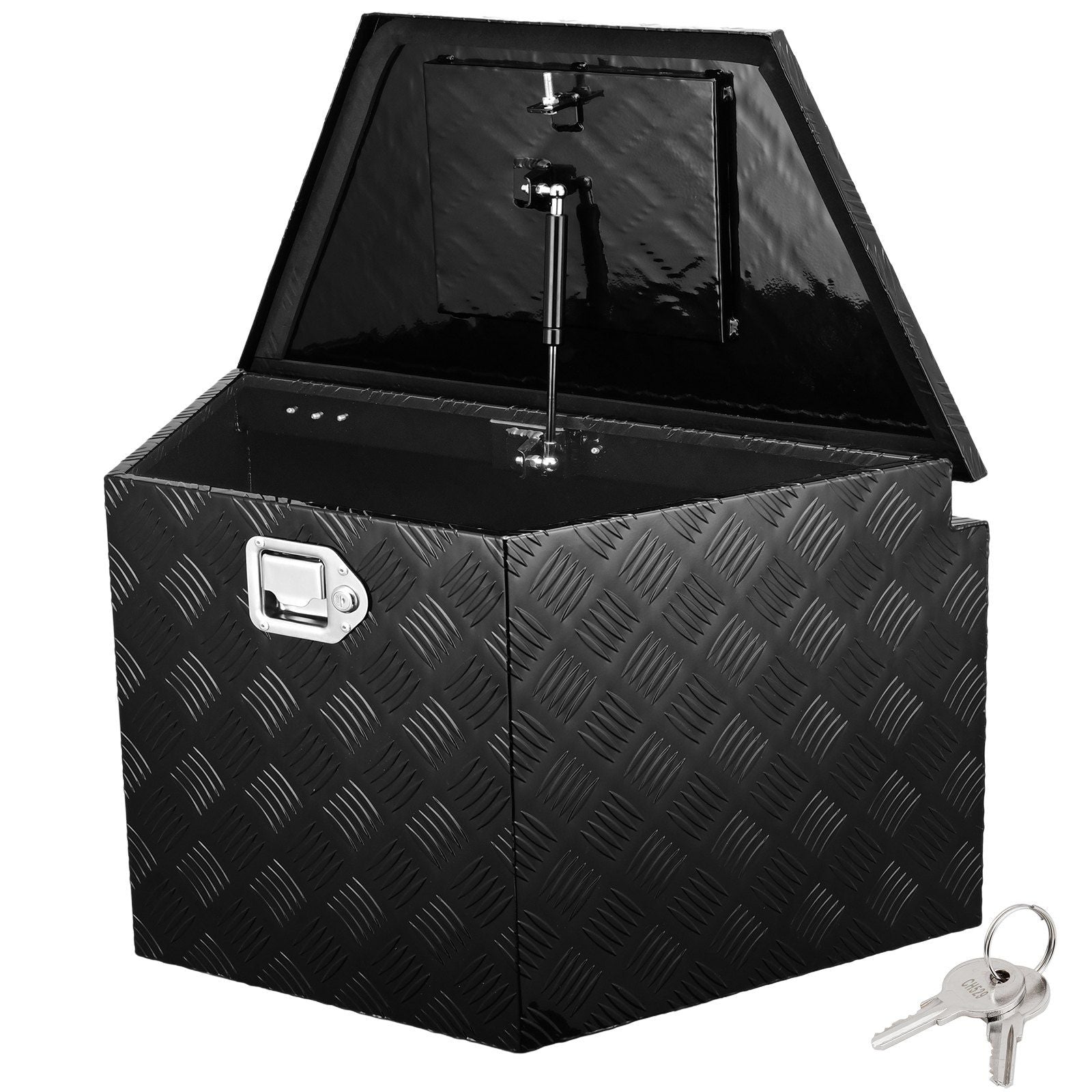 Trailer Tongue Box, Aluminum Alloy Diamond Plate Tongue Box Tool Chest, Heavy Duty Trailer Box Storage with V952-TC3916512INCHDMIJV0