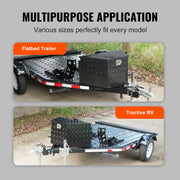 Trailer Tongue Box, Aluminum Alloy Diamond Plate Tongue Box Tool Chest, Heavy Duty Trailer Box Storage with V952-TC3916512INCHDMIJV0