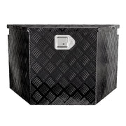 Trailer Tongue Box, Aluminum Alloy Diamond Plate Tongue Box Tool Chest, Heavy Duty Trailer Box Storage with V952-TC3916512INCHDMIJV0