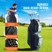 Golf Cart Bag with 14 Way Organizer Divider Top, 36" 11 Pockets Premium Nylon Cart Bag, Durable Golf Bags V952-TCB35YC10GJLC4OLOV0