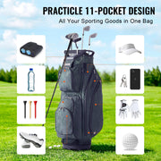 Golf Cart Bag with 14 Way Organizer Divider Top, 36" 11 Pockets Premium Nylon Cart Bag, Durable Golf Bags V952-TCB35YC10GJLC4OLOV0