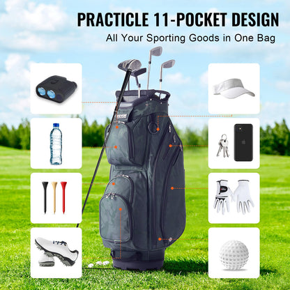 Golf Cart Bag with 14 Way Organizer Divider Top, 36" 11 Pockets Premium Nylon Cart Bag, Durable Golf Bags V952-TCB35YC10GJLC4OLOV0
