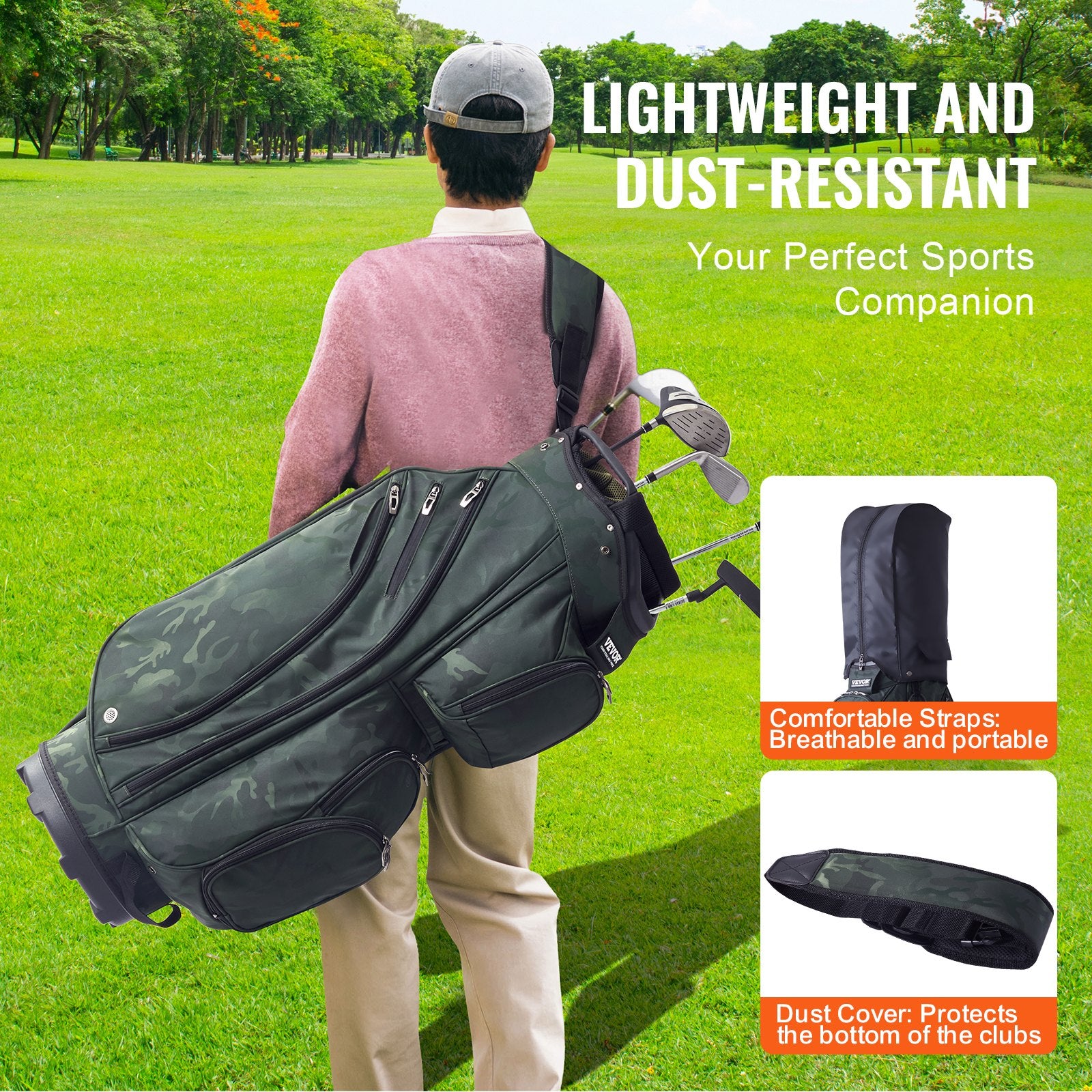 Golf Cart Bag with 14 Way Organizer Divider Top, 36" 11 Pockets Premium Nylon Cart Bag, Durable Golf Bags V952-TCB35YC10GJLC4OLOV0