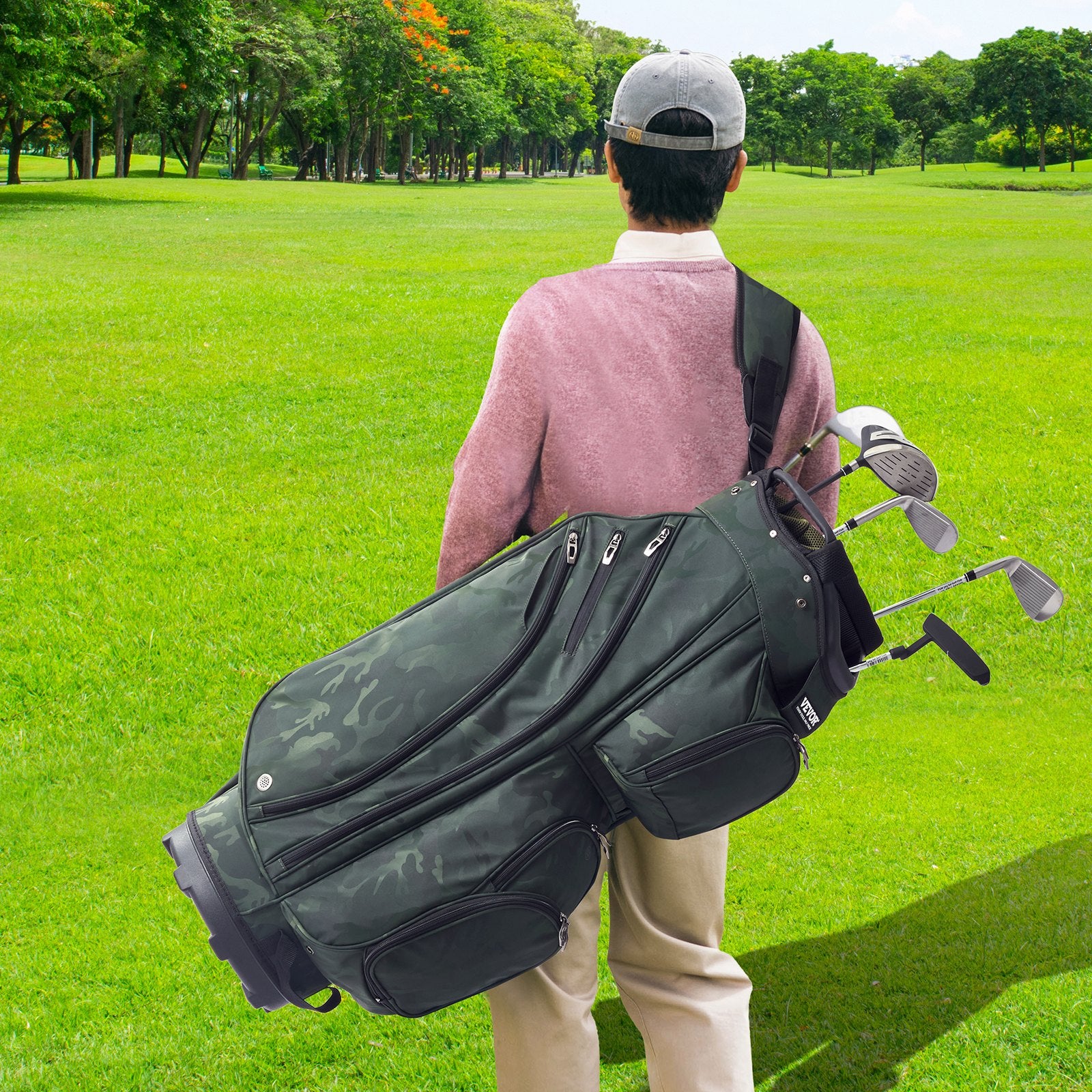 Golf Cart Bag with 14 Way Organizer Divider Top, 36" 11 Pockets Premium Nylon Cart Bag, Durable Golf Bags V952-TCB35YC10GJLC4OLOV0