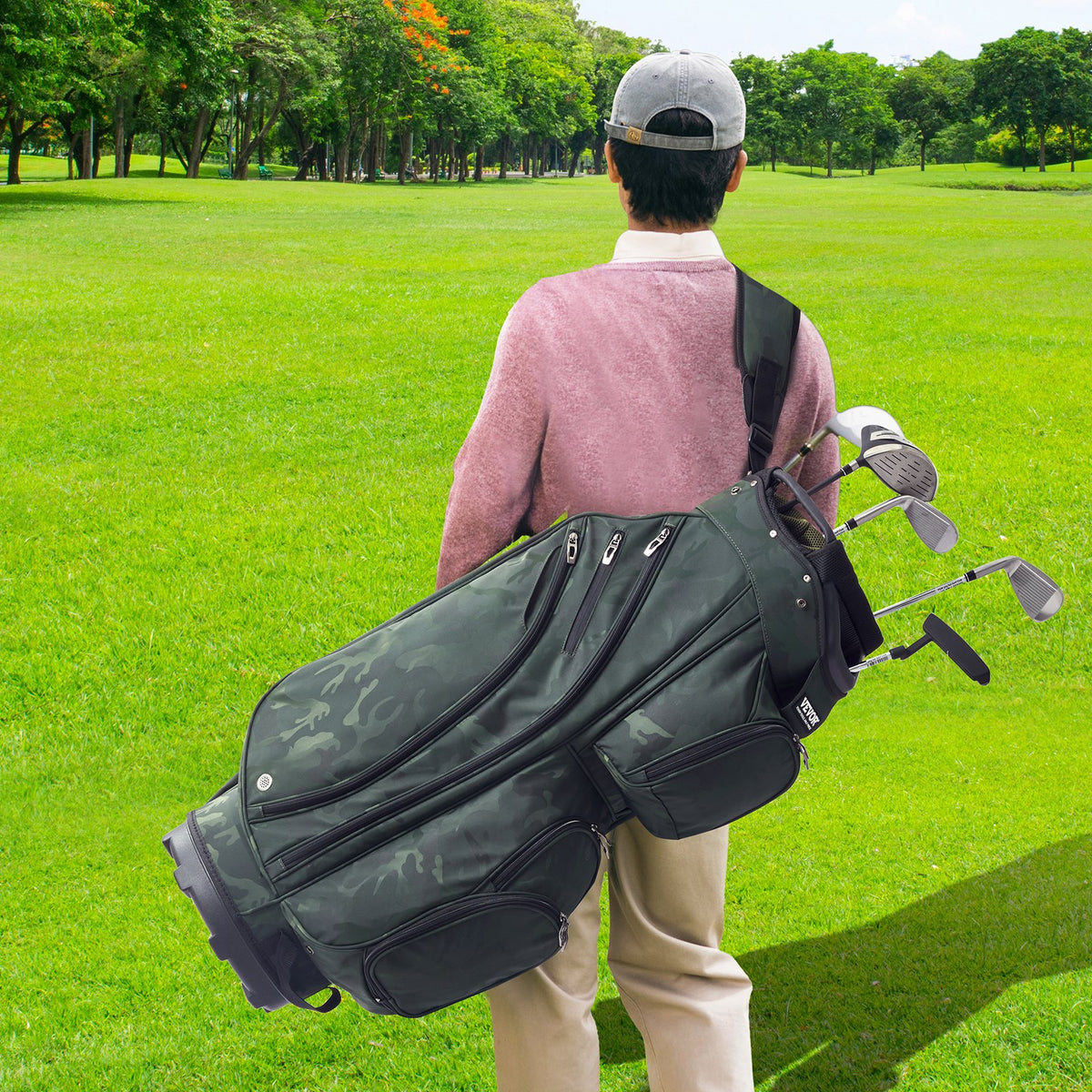 Golf Cart Bag with 14 Way Organizer Divider Top, 36" 11 Pockets Premium Nylon Cart Bag, Durable Golf Bags V952-TCB35YC10GJLC4OLOV0