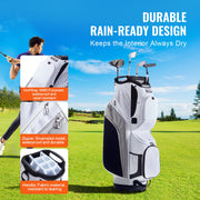 Golf Cart Bag with 14 Way Organizer Divider Top, 36" 13 Pockets Premium Nylon Cart Bag, Durable Golf Bags V952-TCB36YC10GBSVUEK1V0