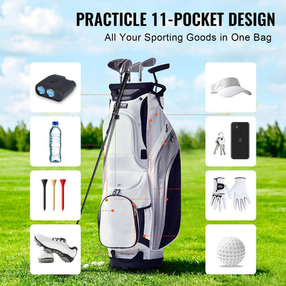 Golf Cart Bag with 14 Way Organizer Divider Top, 36" 13 Pockets Premium Nylon Cart Bag, Durable Golf Bags V952-TCB36YC10GBSVUEK1V0