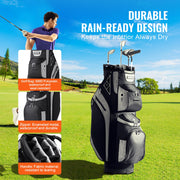 Golf Cart Bag with 14 Way Organizer Divider Top, 13 Pockets Premium Cart Bag, Durable 600D Polyester Fabric V952-TCB36YC14GHS7ACZHV0
