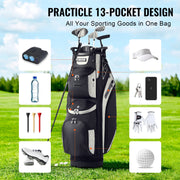 Golf Cart Bag with 14 Way Organizer Divider Top, 13 Pockets Premium Cart Bag, Durable 600D Polyester Fabric V952-TCB36YC14GHS7ACZHV0