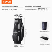 Golf Cart Bag with 14 Way Organizer Divider Top, 13 Pockets Premium Cart Bag, Durable 600D Polyester Fabric V952-TCB36YC14GHS7ACZHV0