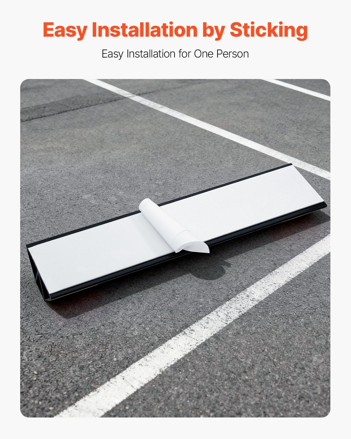 Parking Stopper, 406 mm 2 Pcs Heavy Duty Parking Aid for Garage, PP Curb Garage Floor Stopper with Reflective V952-TCDK163718INW4I4C001V0