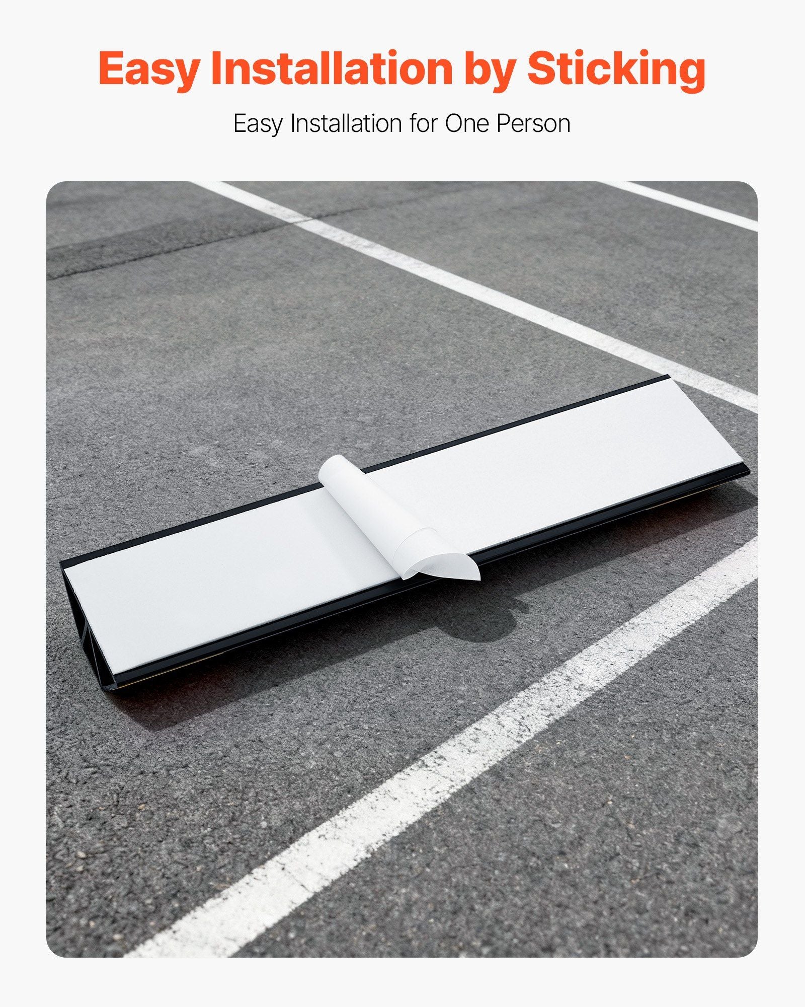 Parking Stopper, 406 mm 2 Pcs Heavy Duty Parking Aid for Garage, PP Curb Garage Floor Stopper with Reflective V952-TCDK163718INW4I4C001V0