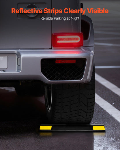 Parking Stopper, 446 mm 2 Pcs Heavy Duty Parking Aid for Garage, PP Curb Garage Floor Stopper with Reflective V952-TCDK1835125I3ODB9001V0