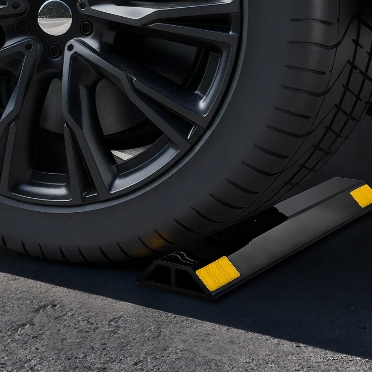 Parking Stopper, 446 mm 2 Pcs Heavy Duty Parking Aid for Garage, PP Curb Garage Floor Stopper with Reflective V952-TCDK1835125I3ODB9001V0