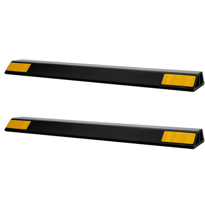 Parking Stopper, 446 mm 2 Pcs Heavy Duty Parking Aid for Garage, PP Curb Garage Floor Stopper with Reflective V952-TCDK1835125I3ODB9001V0