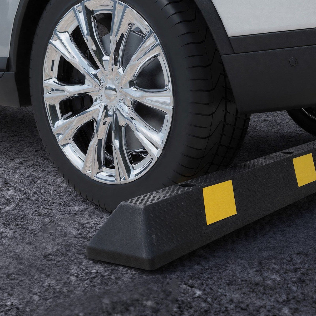 Parking Stopper, 1840 mm Heavy Duty Parking Aid for Garage, Rubber Curb Garage Floor Stopper with Reflective V952-TCDK7264INCHUM669001V0