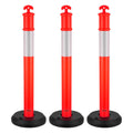 3 Pack Traffic Delineator Posts, 1140 mm Traffic Safety Cones with Fillable Base and Reflective Strips, Heavy V952-TCDZJTJSZHS40JI4U001V0