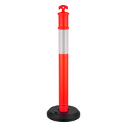 3 Pack Traffic Delineator Posts, 1140 mm Traffic Safety Cones with Fillable Base and Reflective Strips, Heavy V952-TCDZJTJSZHS40JI4U001V0