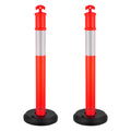 2 Pack Traffic Delineator Posts, 1140 mm Traffic Safety Cones with Fillable Base and Reflective Strips, Heavy V952-TCDZJTJSZHS4ZA5MR001V0