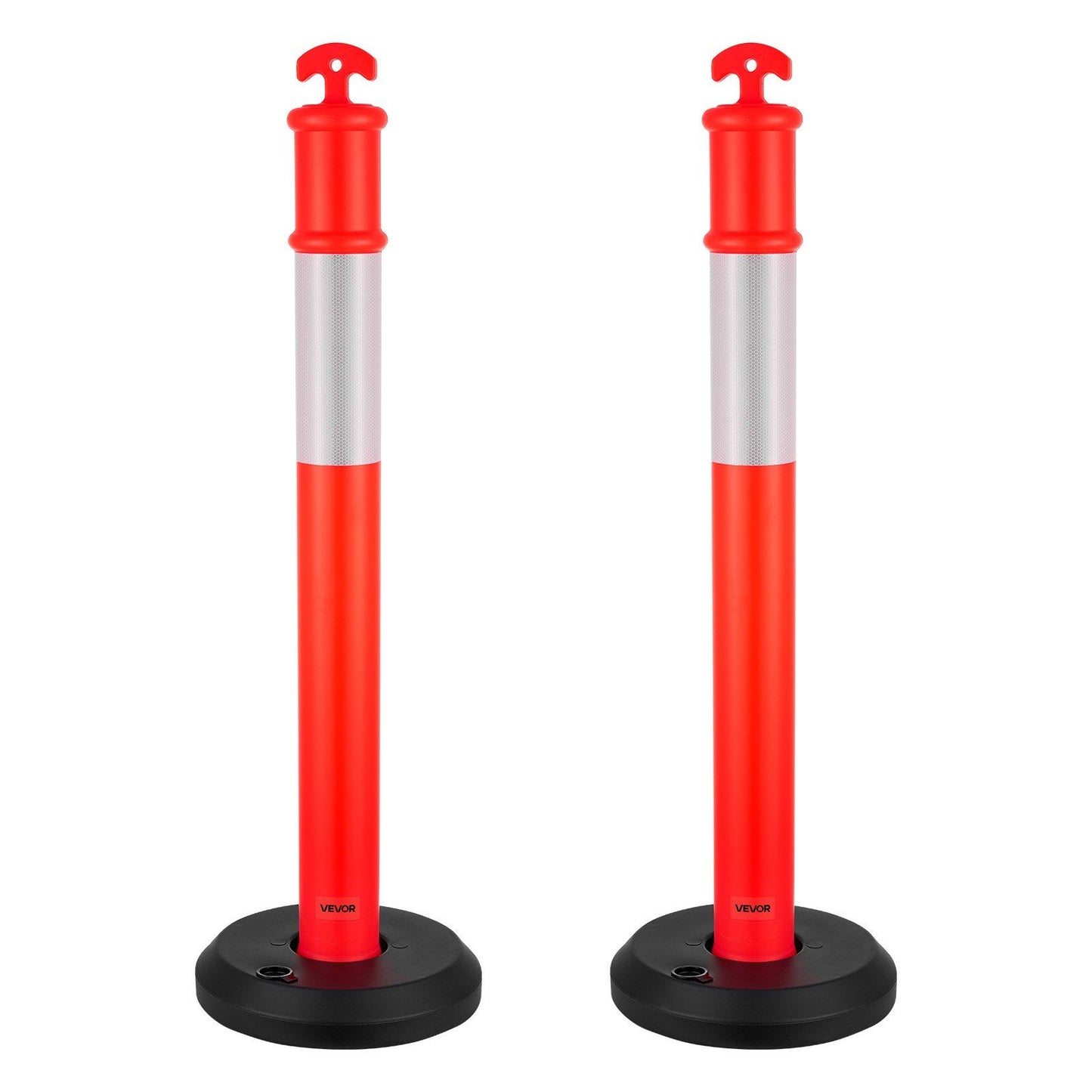 2 Pack Traffic Delineator Posts, 1140 mm Traffic Safety Cones with Fillable Base and Reflective Strips, Heavy V952-TCDZJTJSZHS4ZA5MR001V0