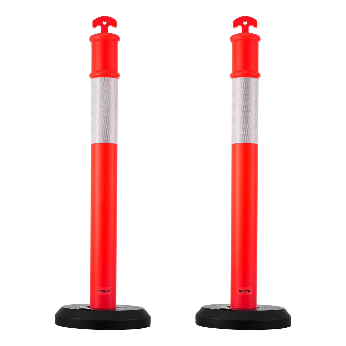 2 Pack Traffic Delineator Posts, 1140 mm Traffic Safety Cones with Fillable Base and Reflective Strips, Heavy V952-TCDZJTJSZHS4ZA5MR001V0
