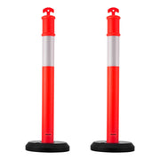 2 Pack Traffic Delineator Posts, 1140 mm Traffic Safety Cones with Fillable Base and Reflective Strips, Heavy V952-TCDZJTJSZHS4ZA5MR001V0