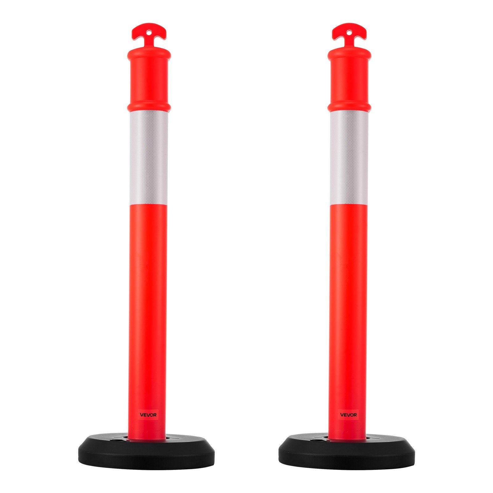 2 Pack Traffic Delineator Posts, 1140 mm Traffic Safety Cones with Fillable Base and Reflective Strips, Heavy V952-TCDZJTJSZHS4ZA5MR001V0