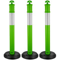 3 Pack Traffic Delineator Posts, 1140 mm Traffic Safety Cones with Fillable Base and Reflective Strips, Heavy V952-TCDZJTJSZLS4LWRAR001V0