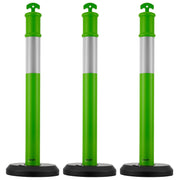 3 Pack Traffic Delineator Posts, 1140 mm Traffic Safety Cones with Fillable Base and Reflective Strips, Heavy V952-TCDZJTJSZLS4LWRAR001V0